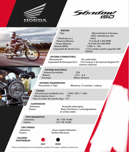 Imagen 2 de 15 de Moto Honda Shadow 150
