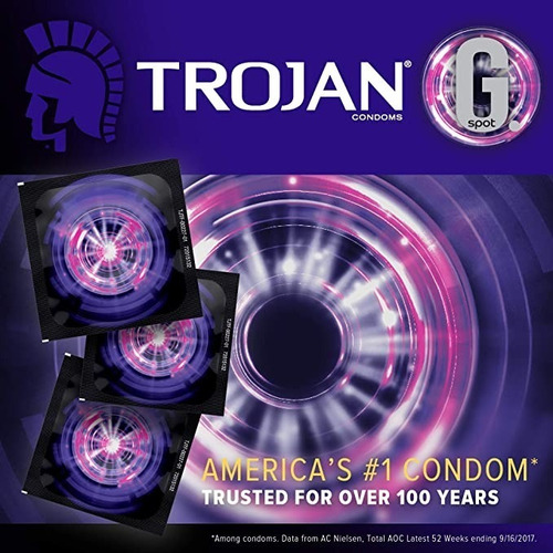 Imagen 6 de 6 de Condones Trojan G Spot Estimulación Punto G Lubricados 10 Pz