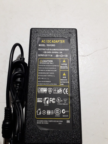 Adaptador Fonte Ac/dc Yu1203 100-240v 50/60hz 1.6a 12v 3a