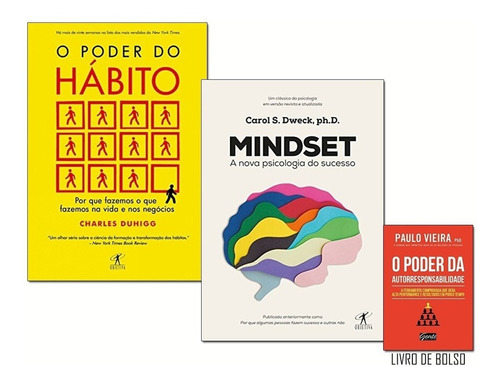 Livros Mindset + Poder Hábito + Poder Da Autorresponsabilida