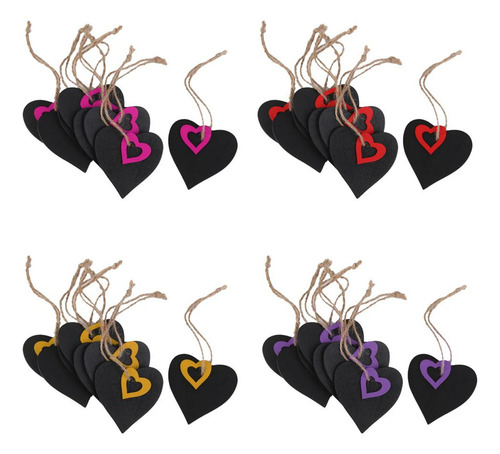 4 Set De 10 Etiquetas De Pizarra Con Diseño Floral 4 Piezas