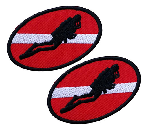 2x Ellipse Diver Flag Patch Parches Insignia
