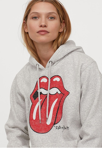 Sudadera Rolling Stones Gliters  Con Capucha 