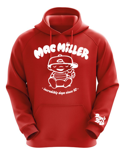 Polerón Rojo Mac Miller Diseño 3