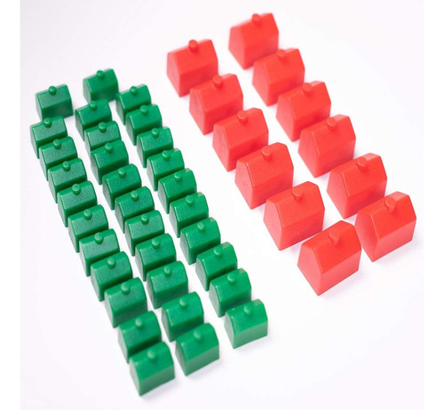 Monopoly Replacement Pieces: Houses & Hotels: Game Set Of Pl