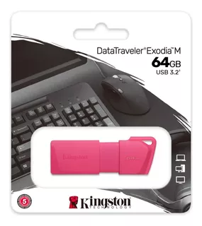 Memoria Flash Usb Kingston De 64 Gb 3.2 Exodia M Pink