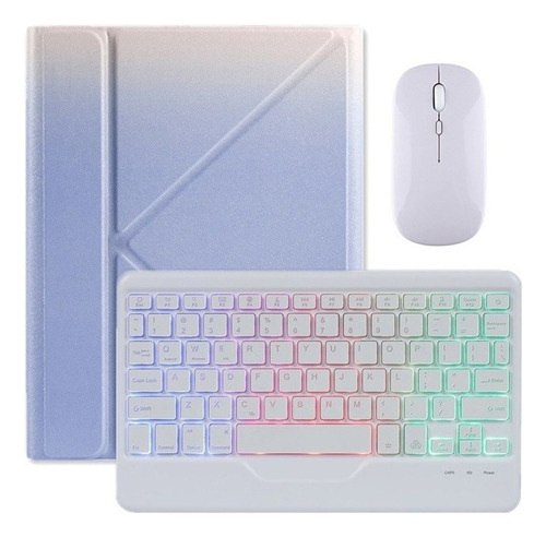 Z Funda Degradado+teclado Rgb+mouse Para iPad 6th 5th 9.7''