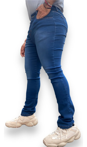Pantalon Skinny Mezclilla Stretch Para Hombre Stone Medio