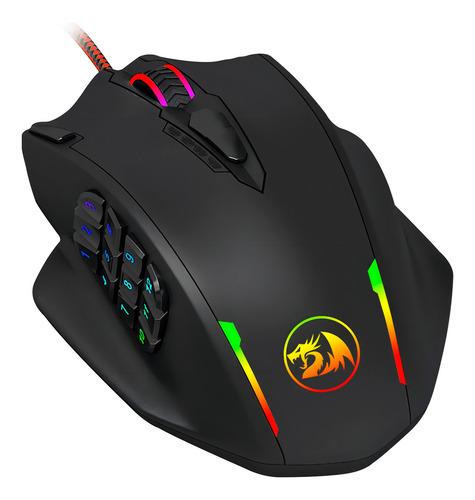 Mouse Gamer De Juego Redragon Impact M908 Usb Rgb 18 Botones