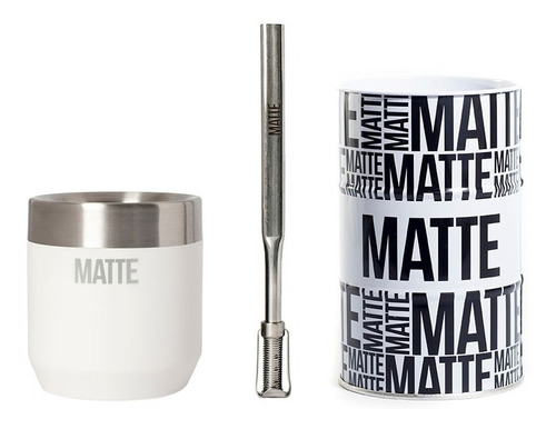 Imagen 1 de 10 de Mate Ds Line + Bombilla Acero Inoxidable + Tambo Yerbero