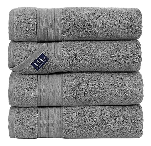 Hammam Linen Cool Grey Bath Towels 4-pack - 27x54 Soft And A