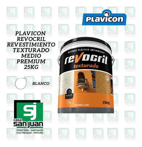 Revocril Revestimiento Texturado Fino Premium 25kg Plavicon Blanco