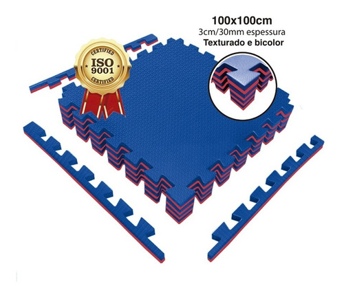 Imagem 2 de 6 de Kit 13 Tatame Tapete Eva 100x100x3cm 1x1 Metro 30mm