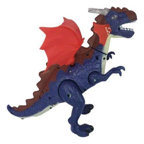 Brinquedo Dinossauro Dragão Com Asas Som E Luz Vermelho