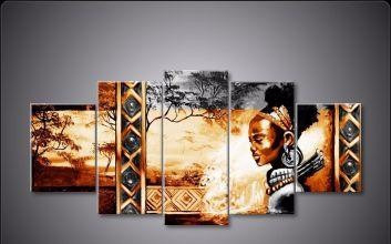 Cuadros Modernos Tripticos Paisajes Africanos Pintados