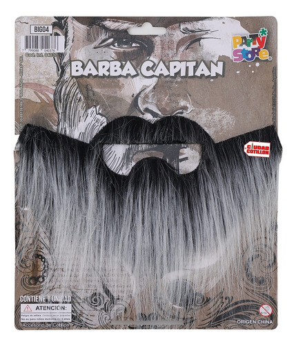 Barba Bigote Capitán Pirata Disfraz Halloween - Cc