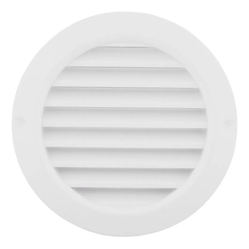 Imagem 2 de 7 de 3 Grades Ventilação Plástica Redonda 100mm Branca Com Tela