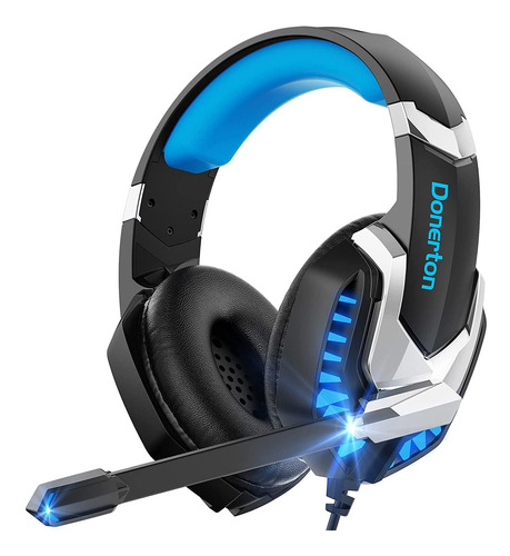 Auriculares Con Cable Gamer Donerton Over-ear Led Azul