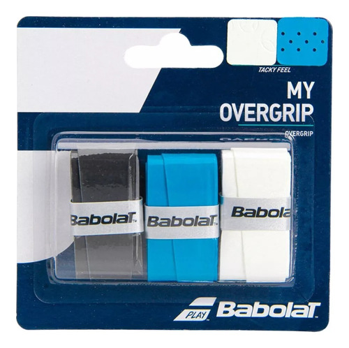 Overgrip Babolat My Overgrip X3 Blanco / Negro / Celeste