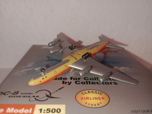 Avion A Escala 1:500 Dc-8 Braniff Naranja Gemini 1:400 (Usado)