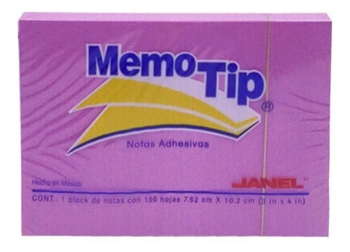 Block De Notas Adhesivas Janel 100 Hojas Neon 7.62x10.2