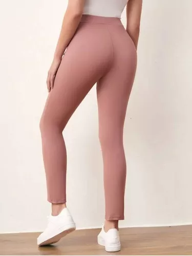 Pantalón Leggins Mujer Tiro Alto Elásticado Formal C/cierre