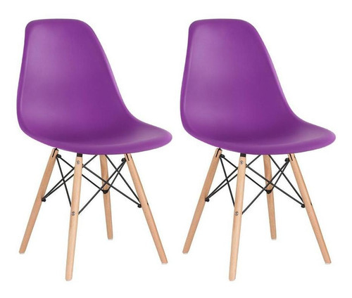 Kit 2 Cadeiras Charles Eames Cozinha Wood Eiffel Dsw Av Cor da estrutura da cadeira Nude