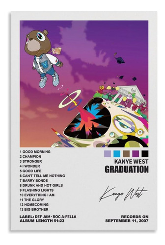 Póster De Kanye Yellowv West Graduación Álbum Póster, Pintur