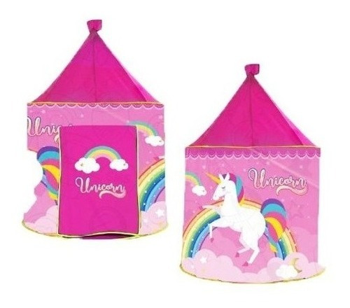 Carpa Infantil Castillo De Unicornio Arcoiris Hermoso