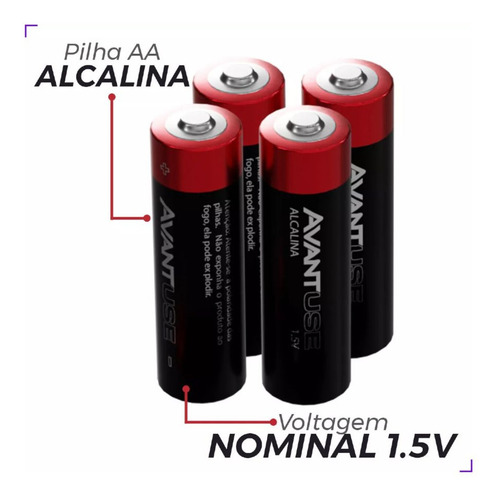 Kit De Pilhas Alcalinas Aa Com 4 Unidades 1.5v Avant