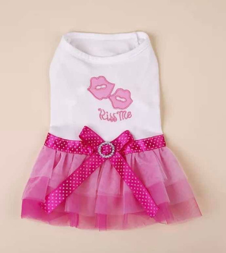 Vestido Mascota Perrita Gata Con Cintas Brillos Y Tutú 