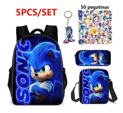 Mochila Infantil Bolsa Meninos Desenho Super Sonic O Ouriço Azul