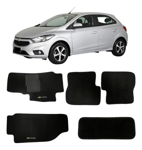 Jogo Completo Tapete Carpete Chevrolet Onix 2018 2019 Preto