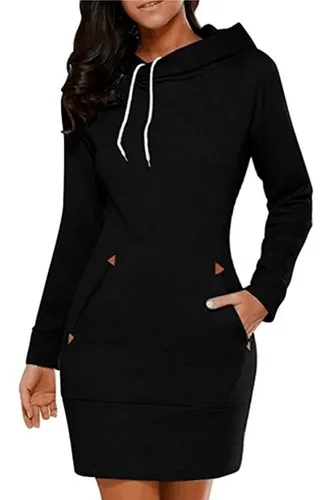 Hermoso Vestido Sudadera Hoodie Strech Dama Mujer Envio Full