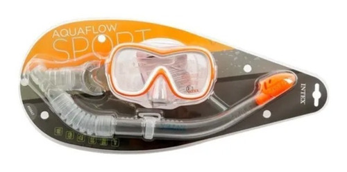 Kit Set Buceo Snorkel Esnorquel Visor Goggles Agua 8-14 Años Color Naranja