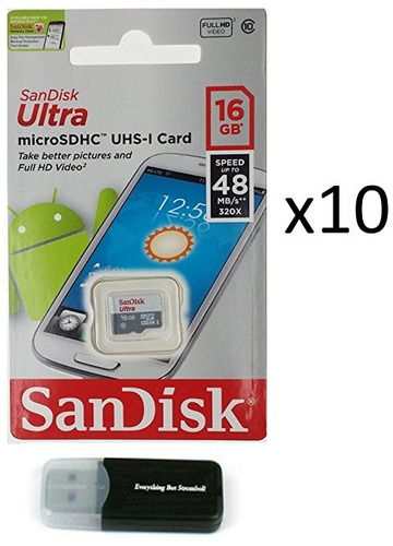 Sandisk Micro Sdxc Ultra (paquete De 10) Tarjeta De Memoria 