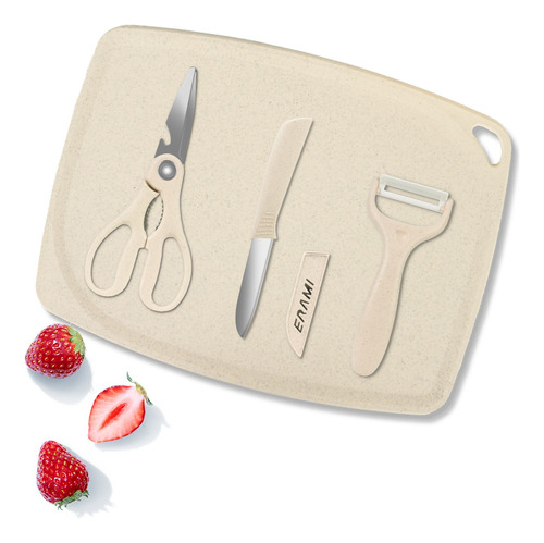 Set 5 Tablas De Picar Cortar Verduras Y Frutas + Cuchillo