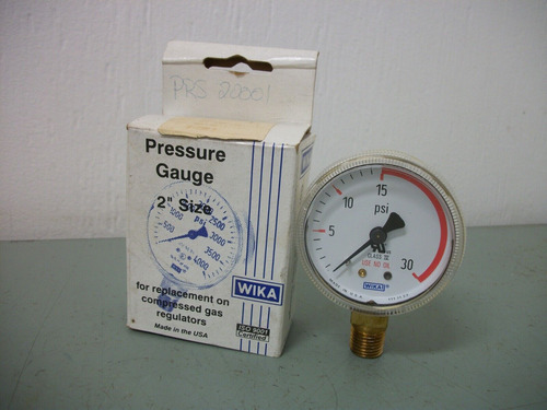 Wika 2  Pneumatic Pressure Gauge 8611017 1/4  Npt 0-30ps Ddl