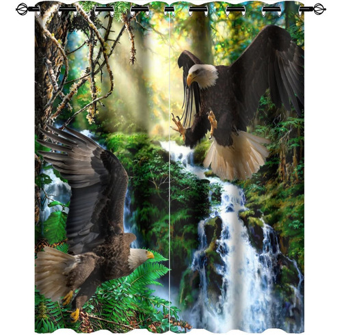 Kazynee Nature Forest Wildlife Eagle - Juego De Cortinas Opa