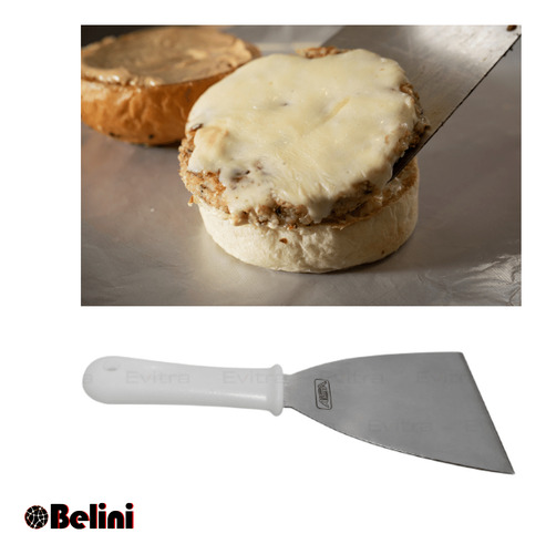 Espátula Lanche Reta Cozinha Chapeiro Profissional Cor Prateado
