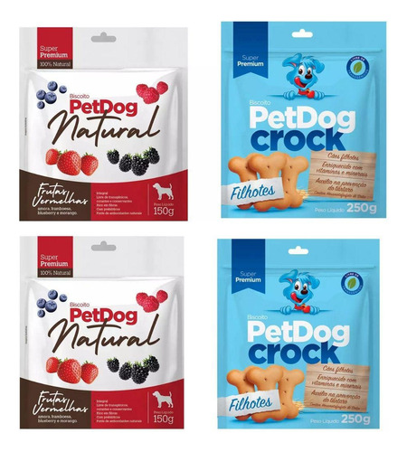 Kit 4 Biscoitos Naturais Super Premium Para Cachorros.