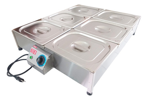 Rechaud Buffet Térmico 6 Cubas Elétrico Banhomaria Inox 220v