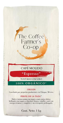 Café Espresso Molido Oscuro Orgánico The Coffee Farmer's 1kg