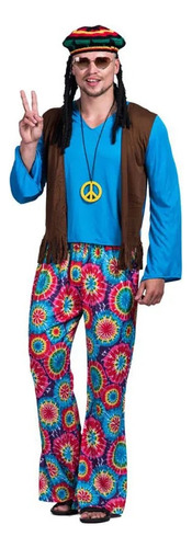 Disfraz Retro De Hippie Love Peace De Los 60 Y 70 Cosplay P