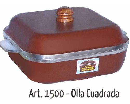 Olla Cuadrada  Eterna 1500 Antiadherente Gris