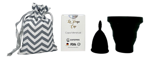 Copa Menstrual Certificada Lf2 Silicona Grado Medico Color Negro Talla Chica