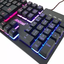 Comprar Teclado Gamer Retroiluminado Rgb Ergonómico Teclado Pc Q-801 Color del teclado Negro