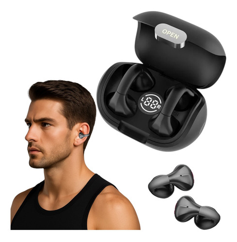 Reloj Smartwatch + Auriculares Inalambricos Free Clip Blanco Naranja Dorado