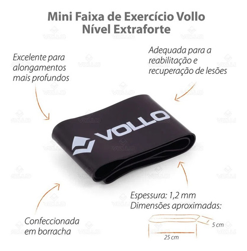 Mini Band Faixa Elástica Nível Extraforte 1,20mm Vollo