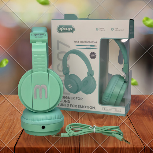 Headfone Com Cabo Removível E Microfone Fone De Ouvido Cor Preto, Branco, Azul, Verde, Amarelo E Rosa
